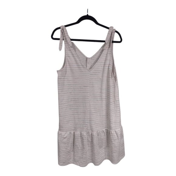 Women's LOFT Beach Coverup Dress White Rainbow Pinstripe Size M - Picture 3 of 8